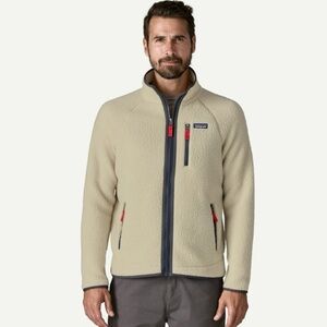 Mens PATAGONIA Retro Pile El Cap Khaki Full Zip Fleece Sweater Jacket Large L